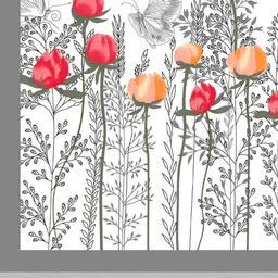 BED-SHEET.COM White & Grey Floral Printed Cotton 260 TC King Bedsheet Set 2.74 m x 2.74 m image 3