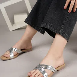 DressBerry Women Striped Party Open Toe Flats-picture-37