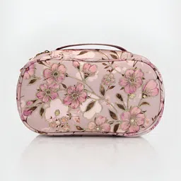 D'oro Pink & Beige Printed Makeup Organiser image 1