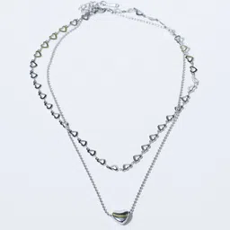 SALTY Pack of 2 Women Falling In Love Silver Necklace-picture-22