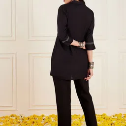 Anouk Rustic Women Floral Embroidered Regular Sequinned Top with Trousers image 4