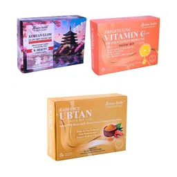 Mexico herbs Set Of 3 Korean Vitamin C & Ubtan Facial Kit For Skin Brightening - 60 g Each-picture-29