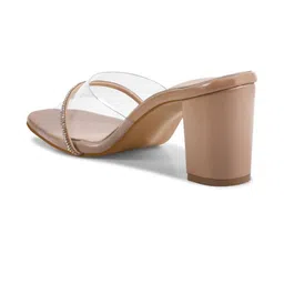 CORSICA Synthetic Patent Beige Heels image 5