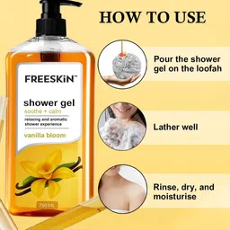 Freeskin Vanilla Bloom Shower Gel Nourishing & Moisturizing - 750 ml image 2