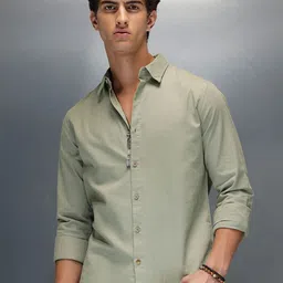 WROGN Men Solid Spread Collar Cotton Casual Shirt-picture-40