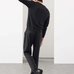 Marks & Spencer Men Tapered Fit Mid-Rise Formal Trousers image 4