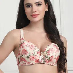 PrettyCat Floral Bra Medium Coverage Underwired Lightly Padded image 1