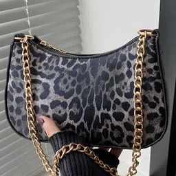 LULU & SKY Animal Printed PU Baguette Shoulder Bag image 1