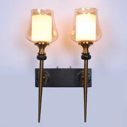 Phiora Gold and Brown Iron Wall Light | E27 holder | without Bulb | Eliante by Jainsons Lights image 4