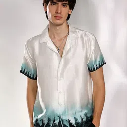 Campus Sutra Men Comfort Cuban Collar Abstract Printed Casual Shirt image 3