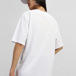JUNEBERRY Women Drop-Shoulder Sleeves Pure Cotton Oversized Tshirt image 4