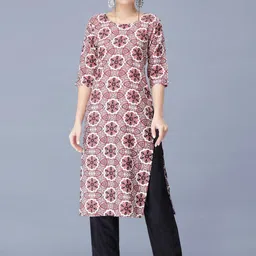 Ethnic basket Women Multicoloured Poly Crepe Kurta Sets-picture-27