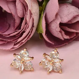 MEIRA JEWELLERY Artificial Stones Studded Floral Shaped Studs-picture-20