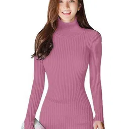 RIZIM CLOTHING Women High Neck Woollen Sweatshirt-image-5