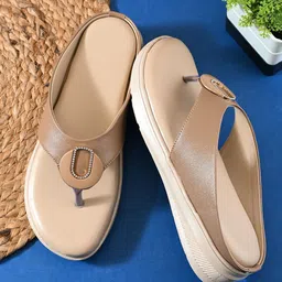The Roadster Lifestyle Co Round Toe Slip-On T-Strap Flats-picture-29