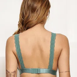 PrettyCat Green Underwired Satin Plunge Bra image 2