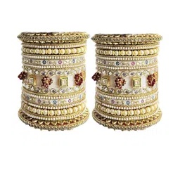 SHINE OF STARS Women Set of 2 Gold-Plated Plastic Bangles-picture-21