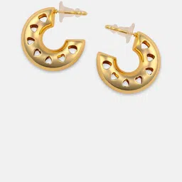 SOHI Set Of 2 Gold-Plated Contemporary Studs Earrings image 3
