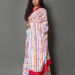 Pinkcity Trade World Striped Pure Cotton Block Print Saree image 3