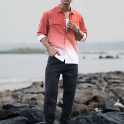 Powerlook Men Printed Ombre Pocket Regular Fit Casual Shirt image 3