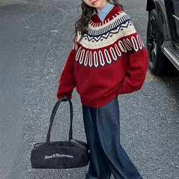 LULU & SKY Boys Fair Isle Printed Pullover image 5