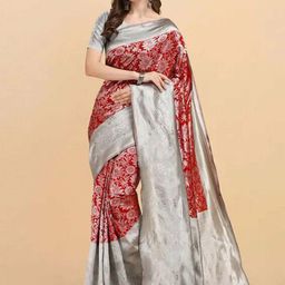 VILLE FASHION Woven Design Zari Kanjeevaram Saree-picture-13