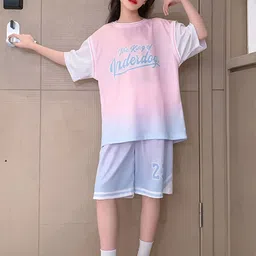 LULU & SKY Girls Printed T-shirt with Shorts-picture-36