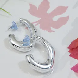 I Jewels Contemporary Half Hoop Earrings-picture-39