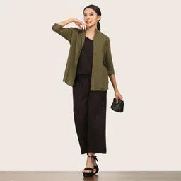 Saltpetre Organic Cotton Shirt Overlay With Slip Top And Pant Co-Ords Set-picture-31