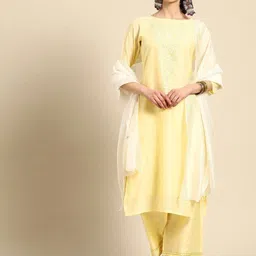 Sangria Flock Printed Straight Kurta With Palazzo & Dupatta-picture-18