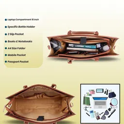 Womanix Women Solid Shopper Tote Bag image 2