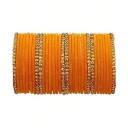 poshing Yellow Glass Artificial Stones Bangle-picture-33