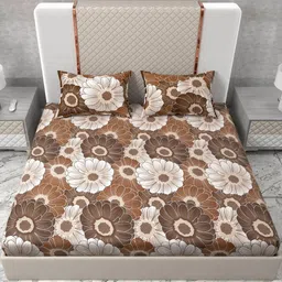 Wings Star Multi Floral Cotton Super King Bedsheets-image-41