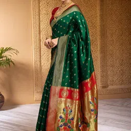 Mitera Ethnic Motifs Zari Paithani Saree-picture-17