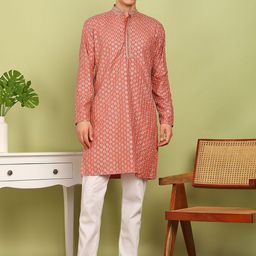 FUBAR Men Ethnic Motifs Embroidered Kurta with Pyjamas-picture-23