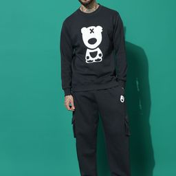 GRIFFEL Men Graphic Printed Oversized Mid-Rise Round Neck Long Sleeves Tracksuits-picture-36