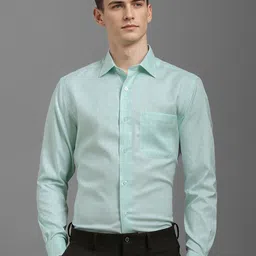 Louis Philippe Men Classic Spread Collar Textured Cotton Formal Shirt-picture-38