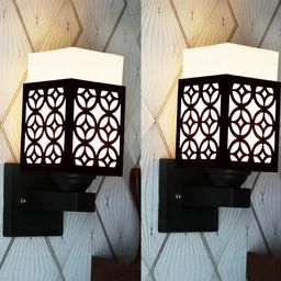 Gojeeva Brown Wood Square Wall Lamps-picture-10