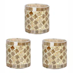 1ST TIME White & Brown 3 Pieces Cylindrical Shaped Candle Holders-picture-25