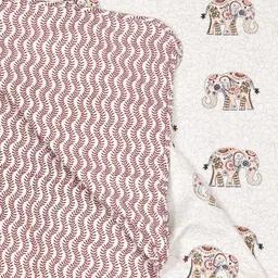 DecorativeDreams White & Pink Printed Cotton Summer 150 GSM Single Bed Blanket image 2