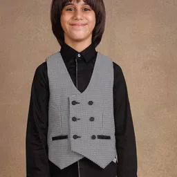 One Friday Boys Checked Double Breasted Waistcoat-picture-22