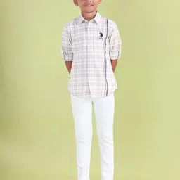 U.S. Polo Assn. Kids Boys Tartan Checked Pure Cotton Casual Shirt image 3