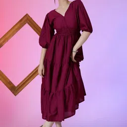 Krunal Raiyani V-Neck Flared Maxi Dress-picture-14