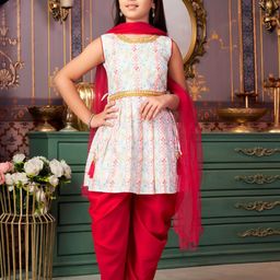 Aarika Girls Ethnic Motifs Printed Regular Kurta with Patiala & With Dupatta-picture-45