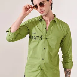 LOVEPRASHA Printed Spread Collar Regular Fit Cotton Chest Pocket Casual Shirt-picture-16