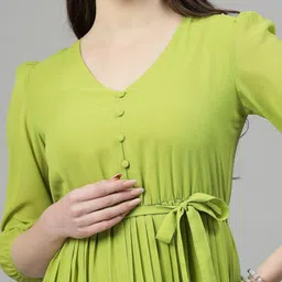 aayu Puff Sleeve Georgette Fit & Flare Maxi Dress image 2