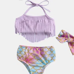YK Infant Girls Printed Top & Briefs Swim Set image 4
