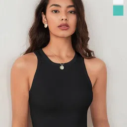 CILIMILI Women Pack of 3 Round Neck Tank Crop Top-image-24