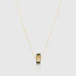 OUZEL Stainless Steel 18KT Gold-Plated Crystal Studded Bar Shaped Minimal Chain-picture-23