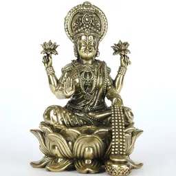 Exotic India Superfine Blessing Goddess Lakshmi (Spiritual Brass Statue for Home Temple)-picture-38